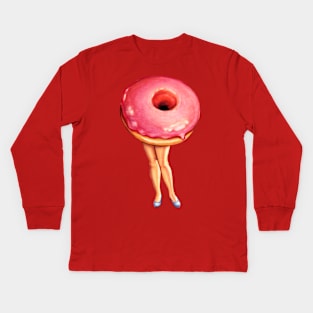 Donut Girl Kids Long Sleeve T-Shirt